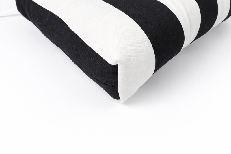 Outdoor Chair Cushions Set of 8 - Black/White Striped, photo 7 of 10