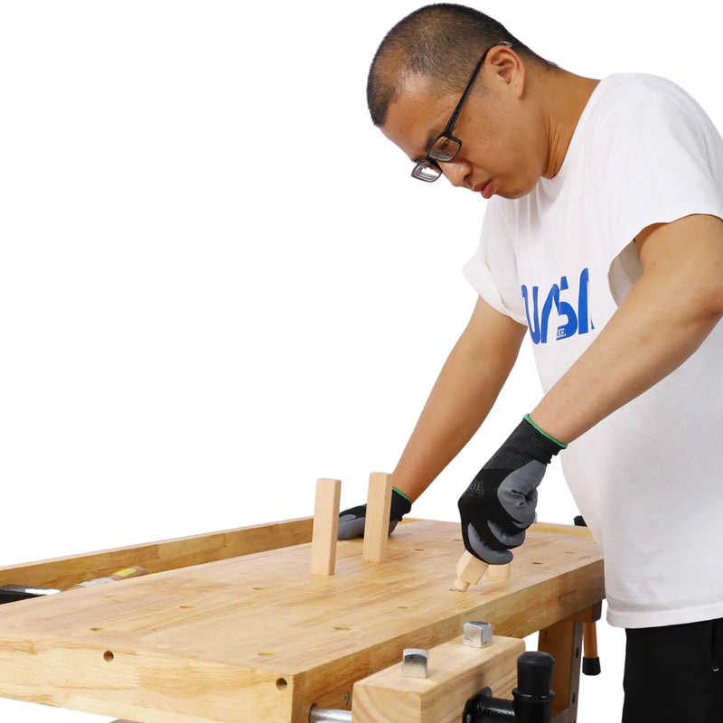 Wood Workbench For Garage Workshop And Home - Natural by HouseOfZazla