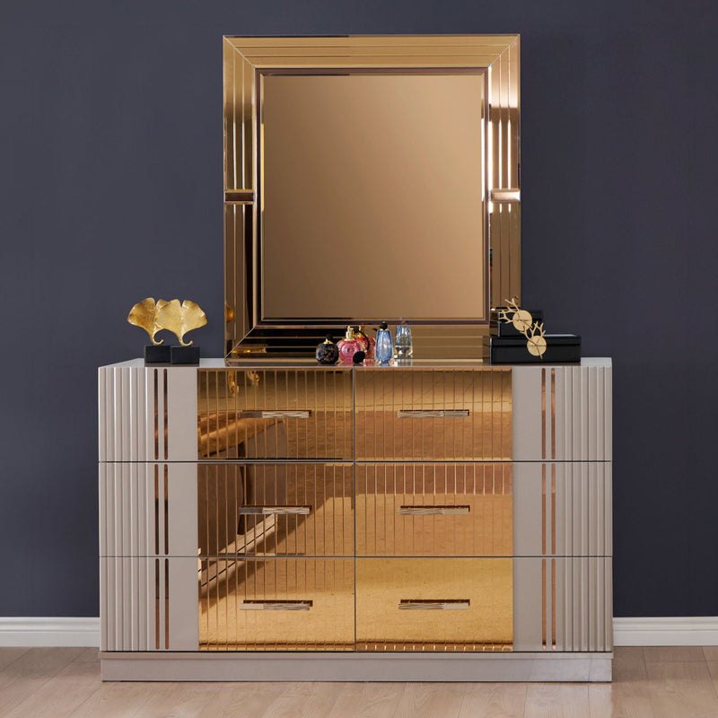 Lorenzo - 6 Drawer Dresser - Gray by HouseOfZazla