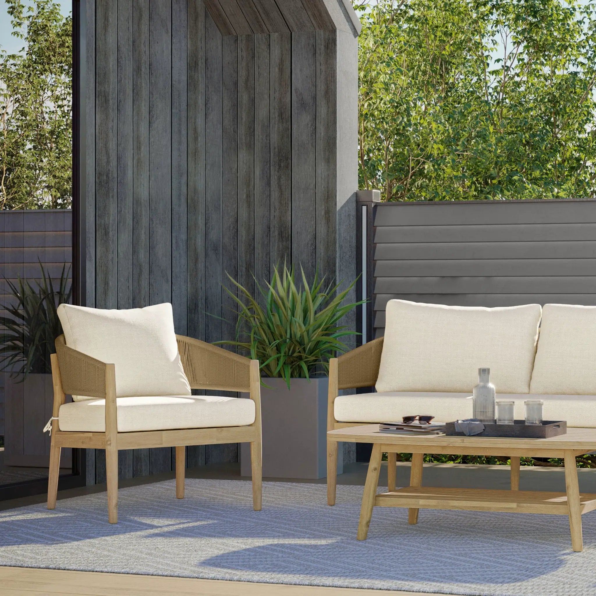 Bayshore - Outdoor Conversation Chair (Set of 2) - Natural by HouseOfZazla