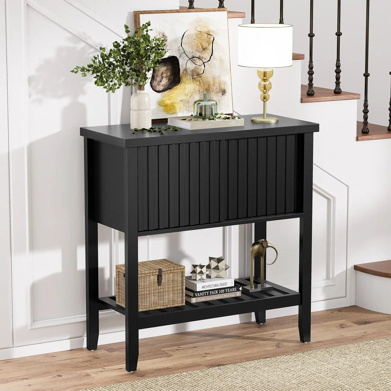 31.5" Entryway Console Table with Sliding Drawer Doors by HouseOfZazla