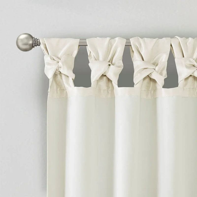 Twist Tab Lined Window Curtain Panel White 50x95 by HouseOfZazla
