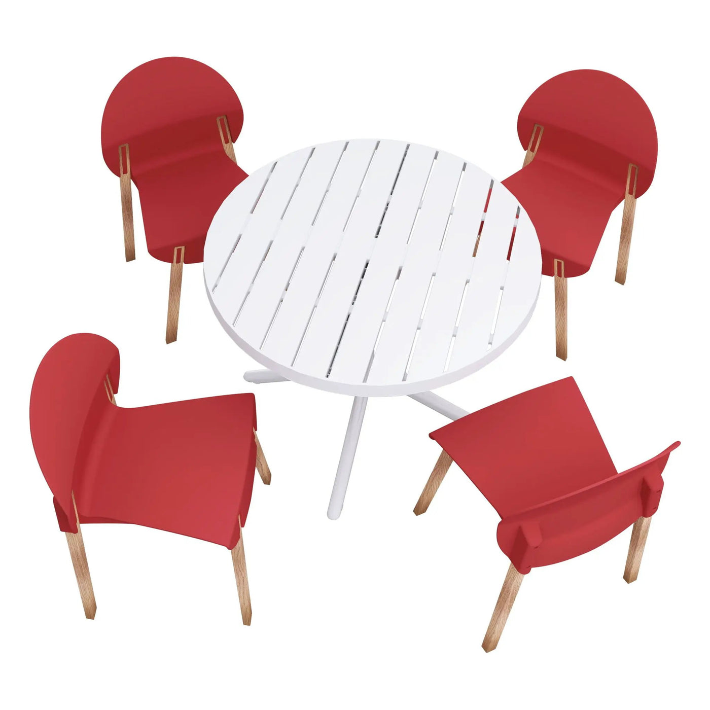 4 Piece Set Of Single Chairs, Traditional Elements With Round Table by HouseOfZazla