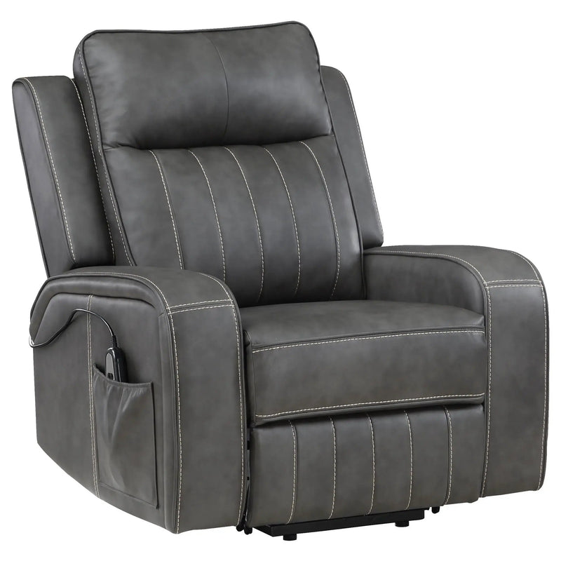 Raelynn Upholstered Power Lift Recliner Chair Grey by Unique Piece Furniture