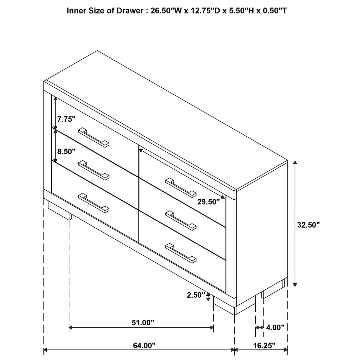 Polk - 6 Drawer Dresser by HouseOfZazla