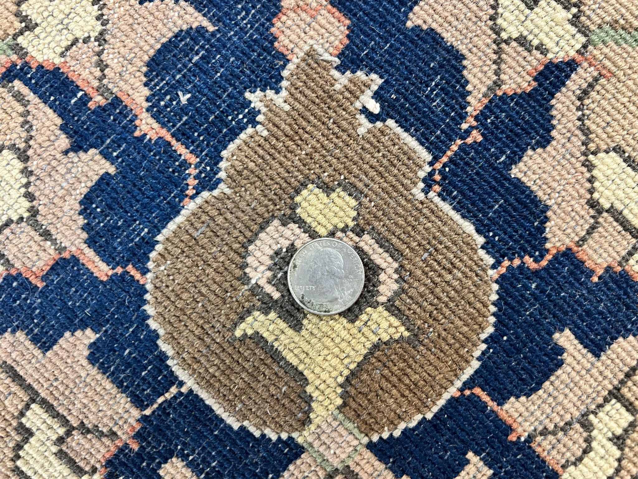 Indian Agra Rug 8x10, Wool Vintage Handmade Carpet, Gray Brown by Jewel Rugs