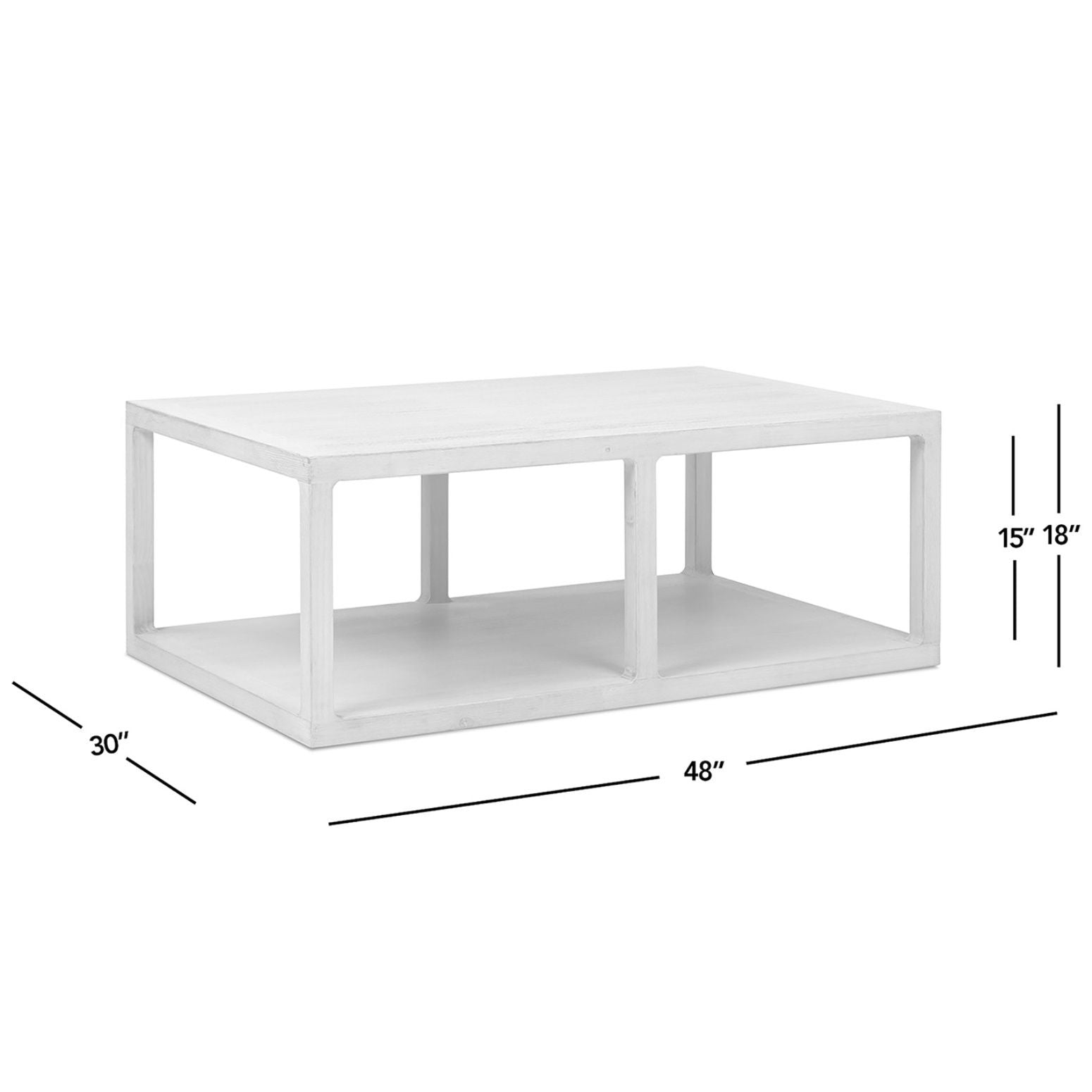 Ellis - Open Frame Coffee Table With Lower Shelf - Natural by HouseOfZazla