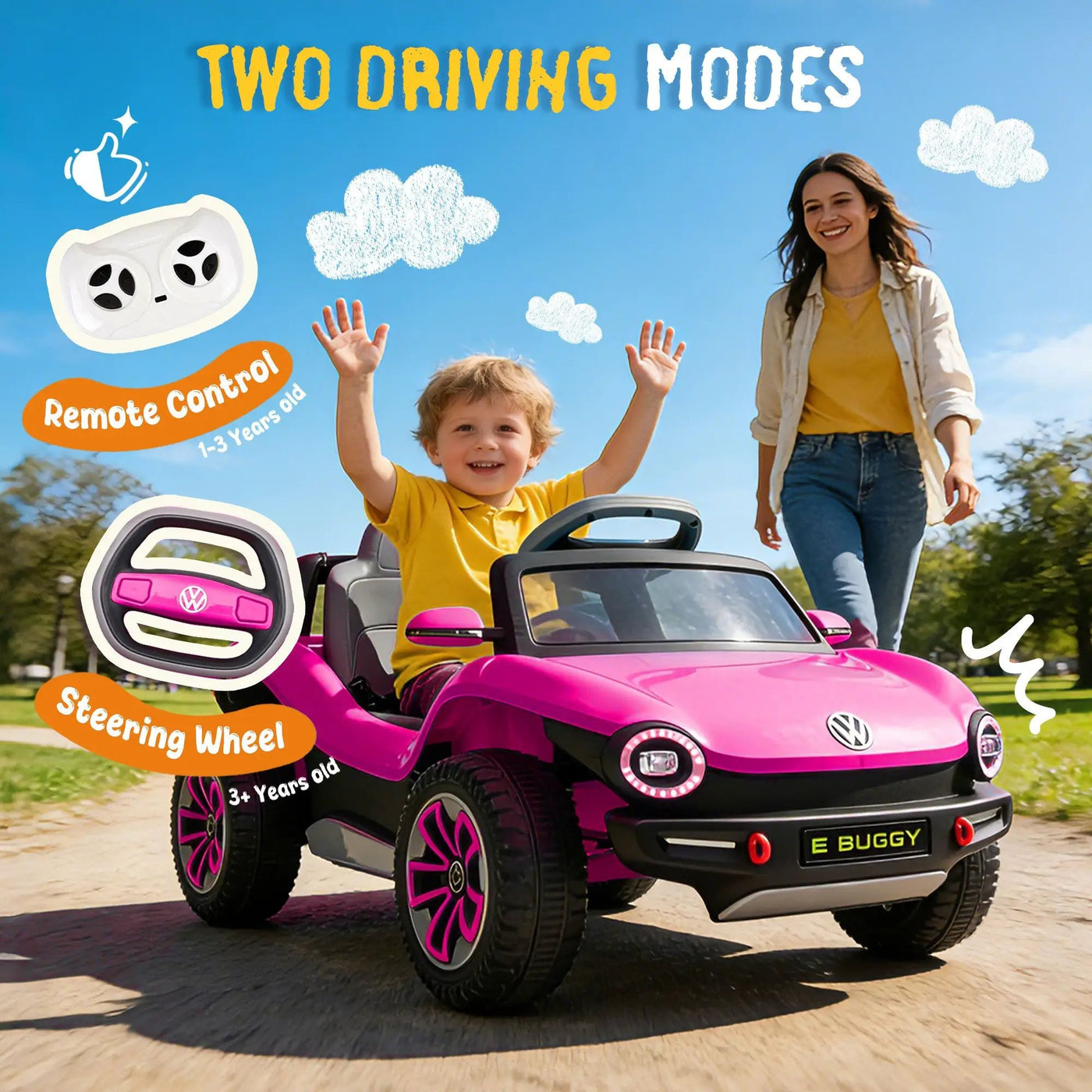 12V Licensed Volkswagen Beetle Kids Ride-On Electric Car by HouseOfZazla