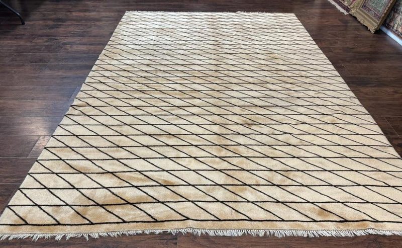 German Rug 7x10, Vintage Handmade Carpet, Contemporary by Jewel Rugs