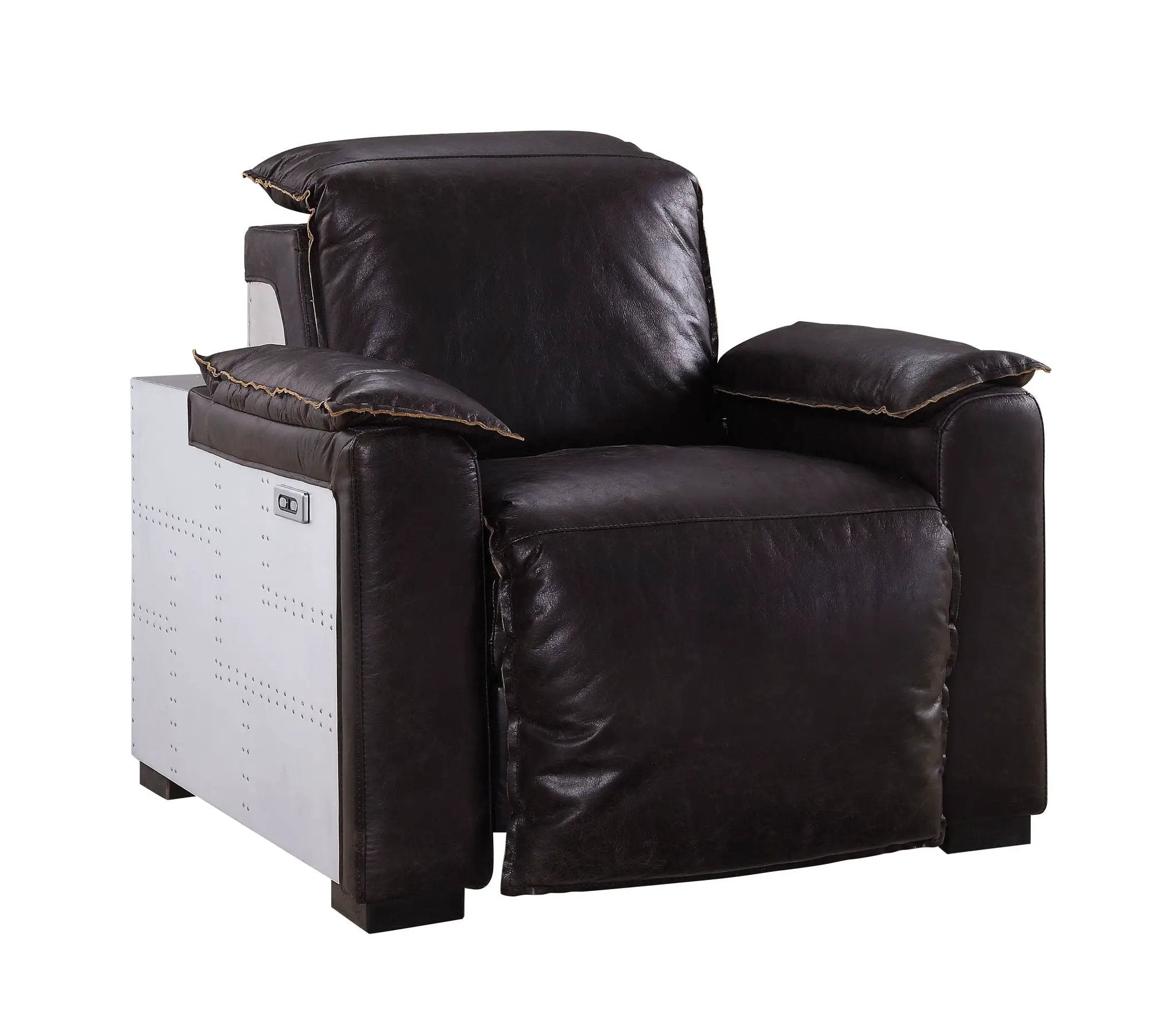 Misezon - Top Grain Leather Power Motion Recliner - Dark Brown by Unique Piece Furniture