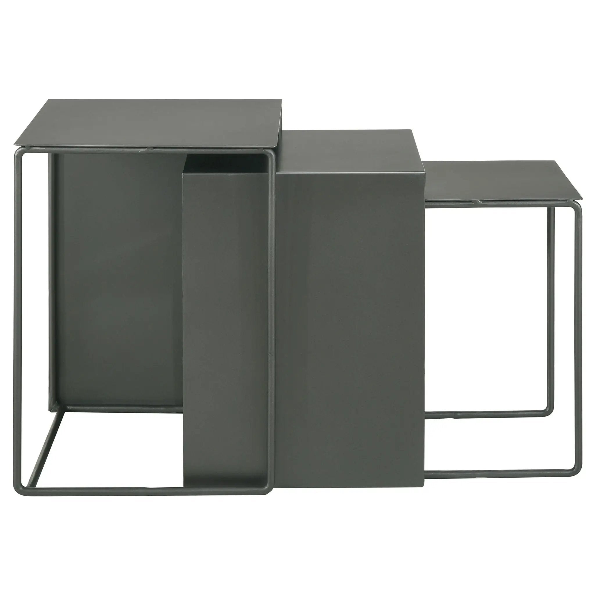 Imez 3-piece Rectangular Metal Nesting Table Set Grey by Unique Piece Furniture
