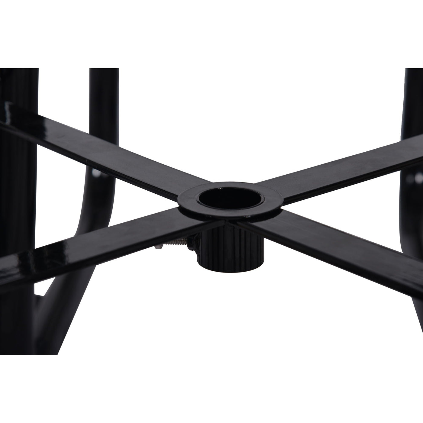 Square Outdoor Steel Picnic Table, With Umbrella Pole by Unique Piece Furniture