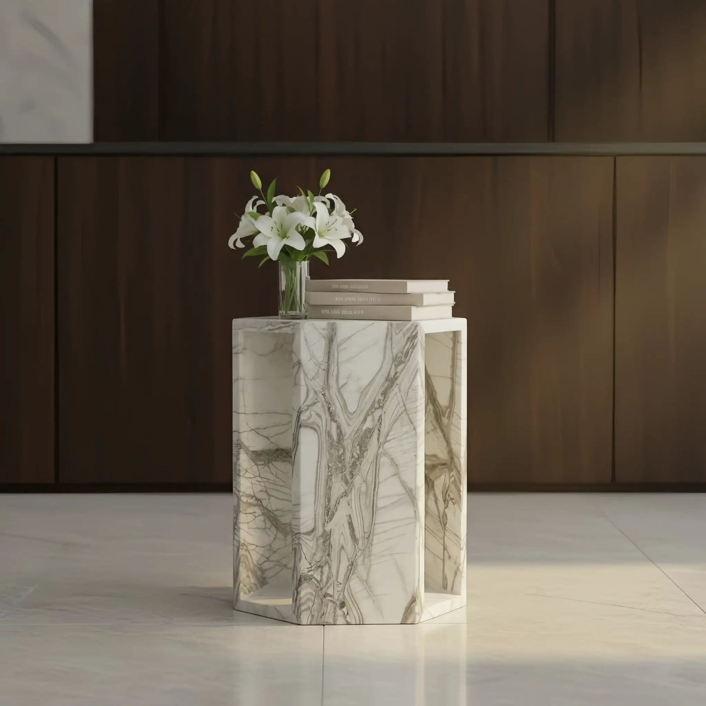 Modern Minimalist Hexagon Side Table by HouseOfZazla