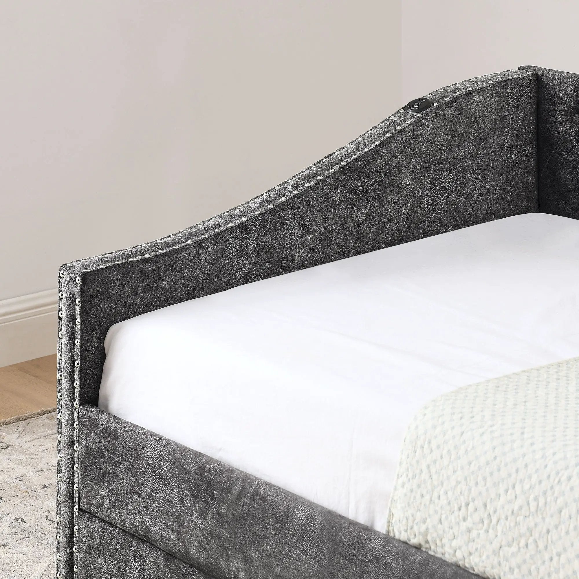 Upholstered Daybed With USB Charging & Pull Out Bed by Unique Piece Furniture