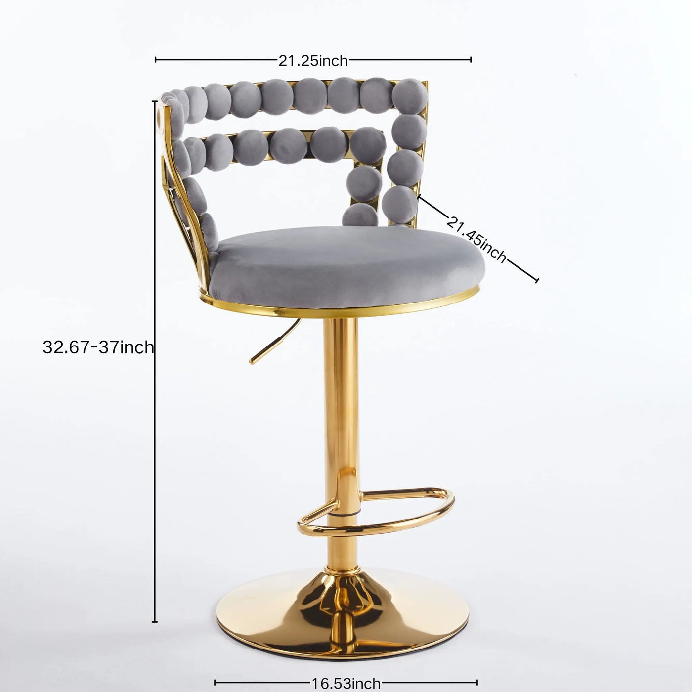 Modern Bar Chair With Iron Tube Legs, Soft Cushions And Comfortable Backrest (Set of 2) by HouseOfZazla