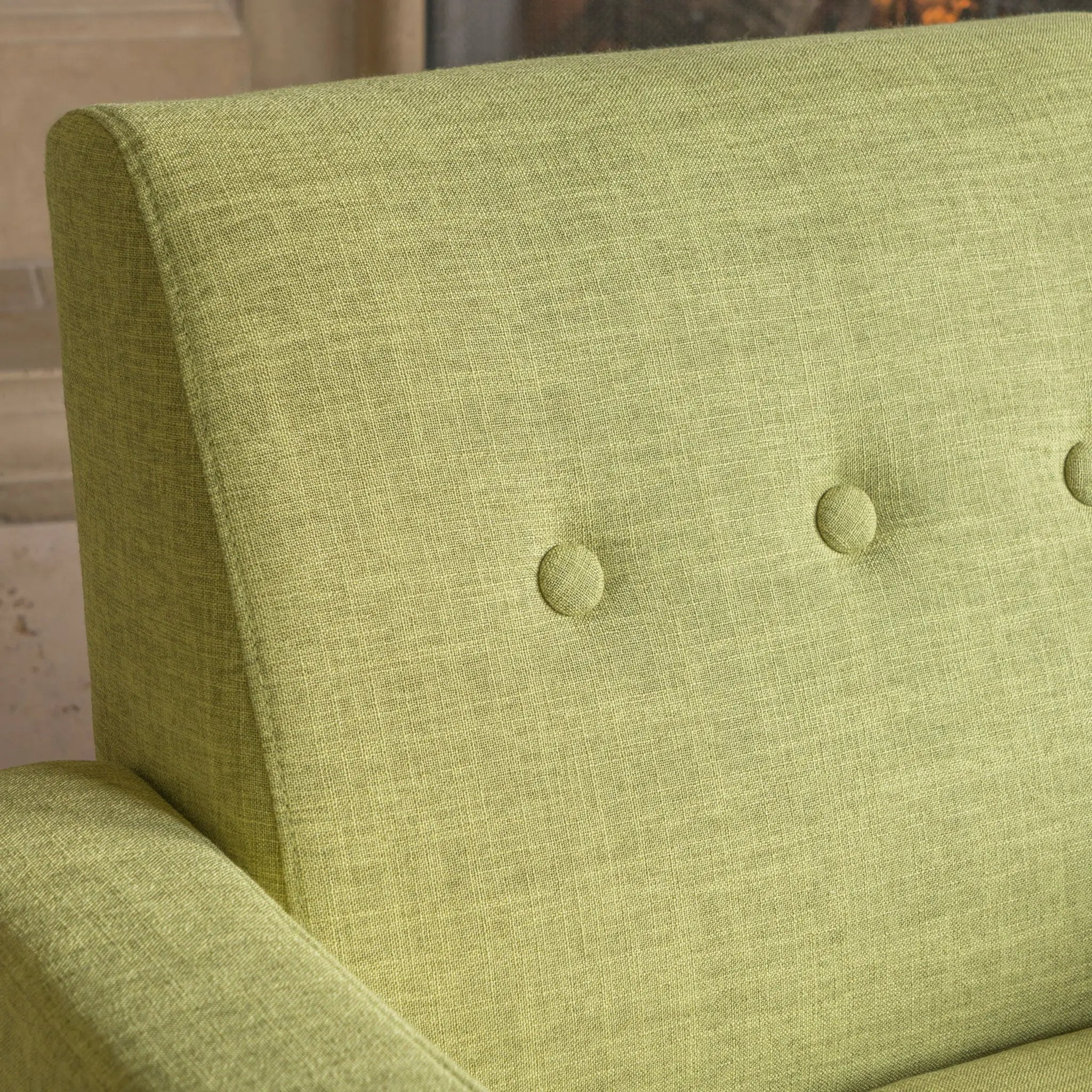 Nebulize Upholstered Fabric Club Chair With Button Tufted And Square Off Arm And Back by HouseOfZazla