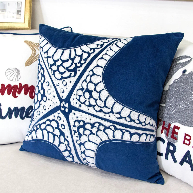 Seastar Starfish Pillow Cover - Indigo by Unique Piece Furniture