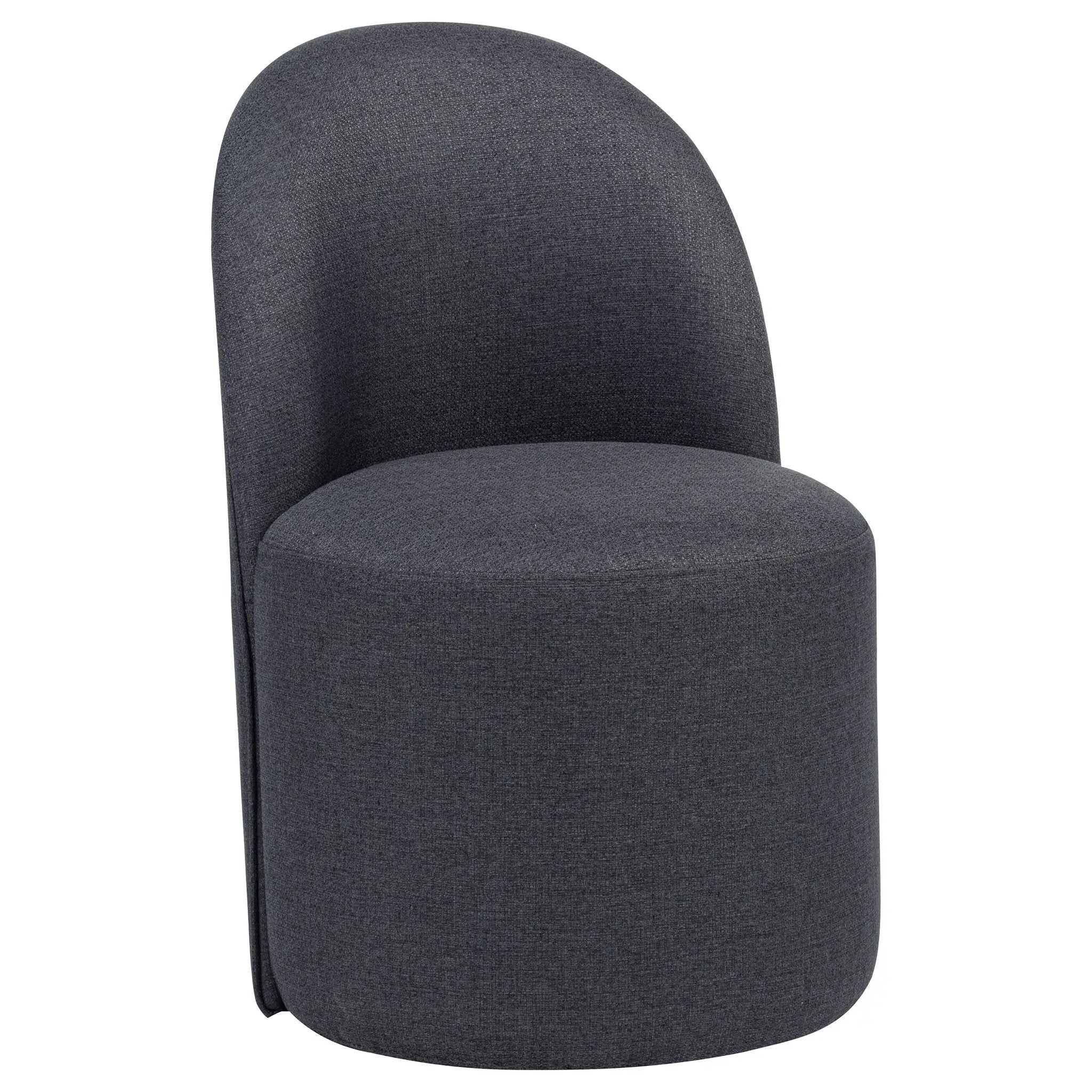 Aubrey Upholstered Barrel Dining Side Chair Charcoal (Set of 2) by Unique Piece Furniture