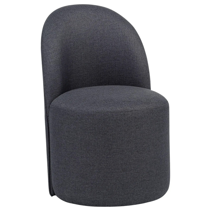 Aubrey Upholstered Barrel Dining Side Chair Charcoal (Set of 2) by Unique Piece Furniture
