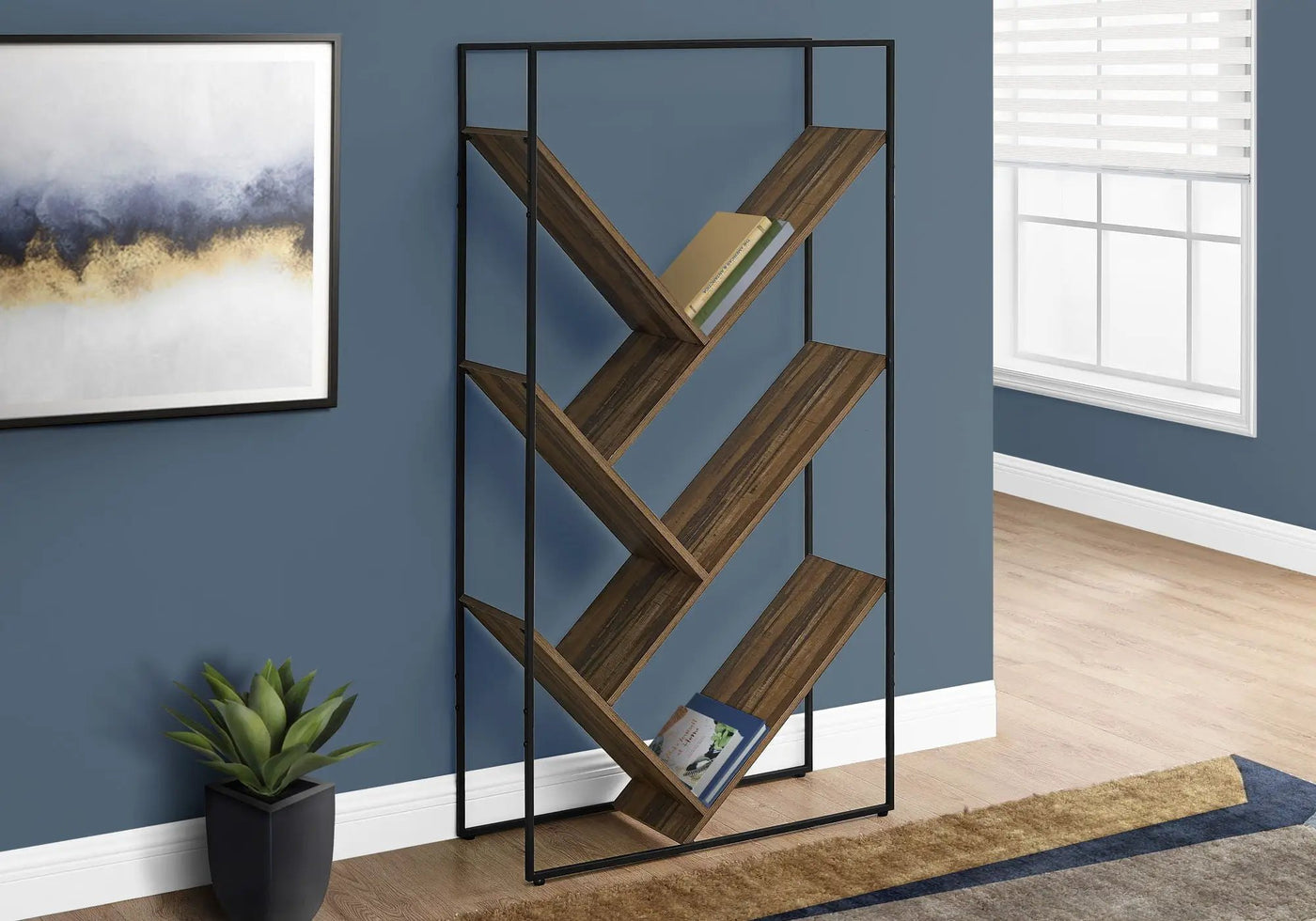 3-Tier Contemporary Bookshelf with Reclaimed Wood Finish by HouseOfZazla