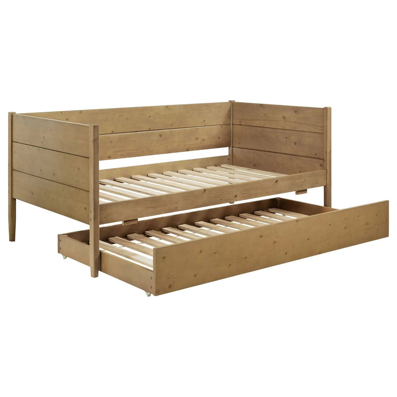 Calinda Wood Twin Daybed With Trundle Natural by Unique Piece Furniture
