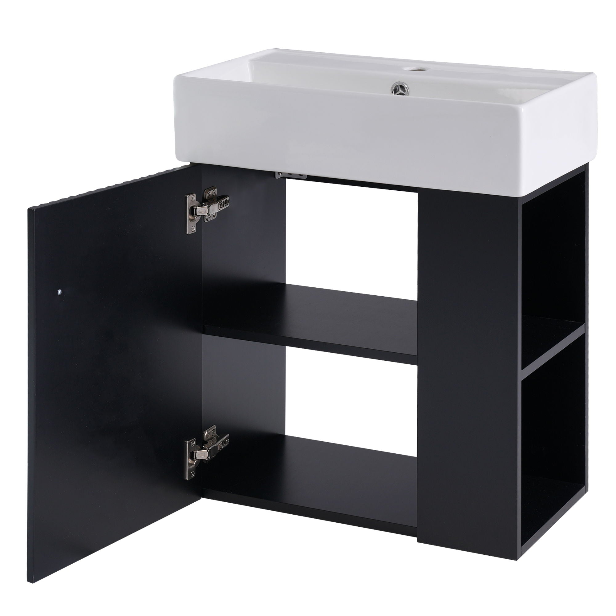 Modern Floating Bathroom Vanity With Ceramic Basin Perfect For Small Bathrooms by HouseOfZazla