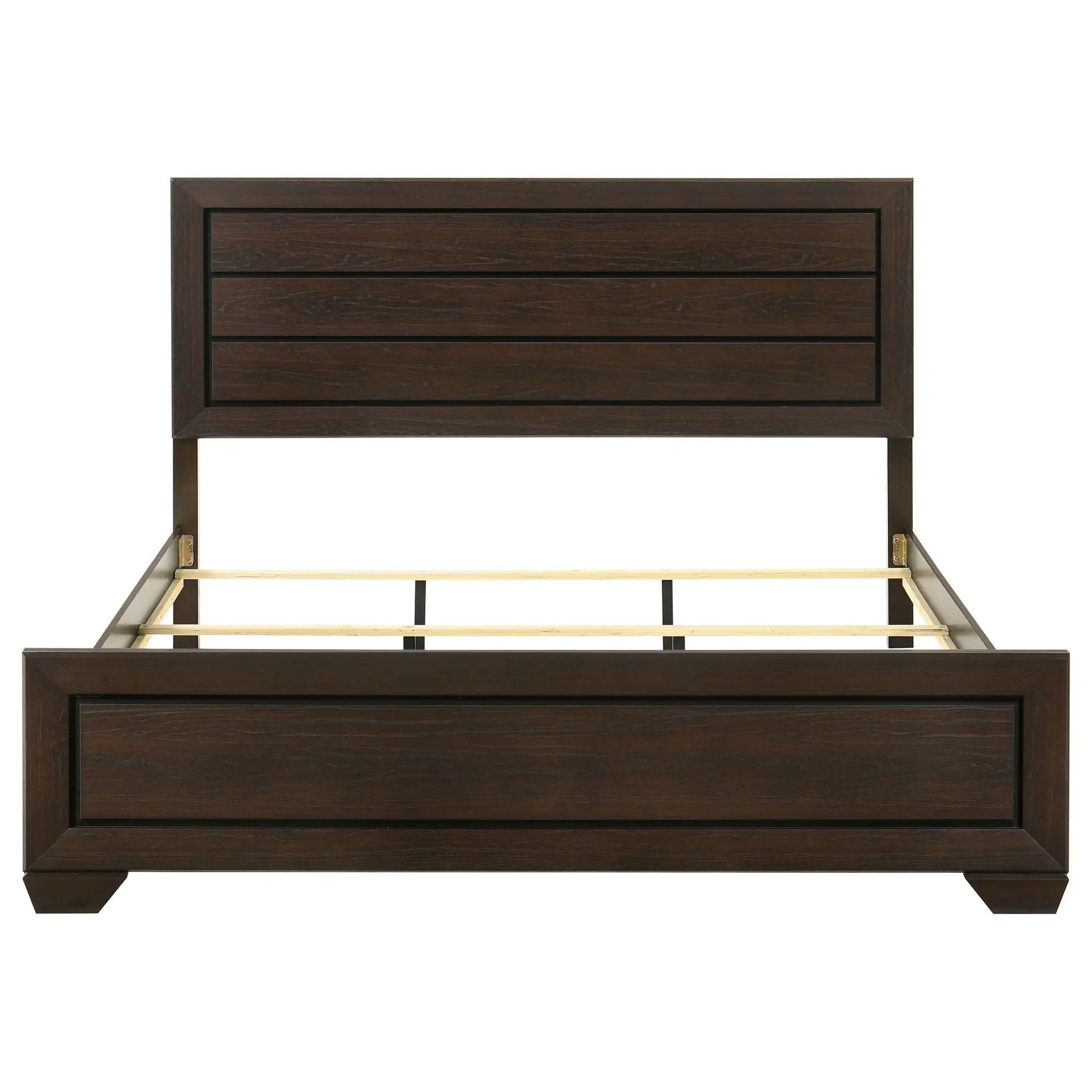 Kauffman Wood Eastern King Panel Bed Dark Cocoa by Unique Piece Furniture