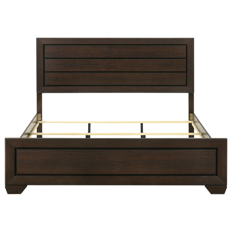Kauffman Wood Eastern King Panel Bed Dark Cocoa by Unique Piece Furniture