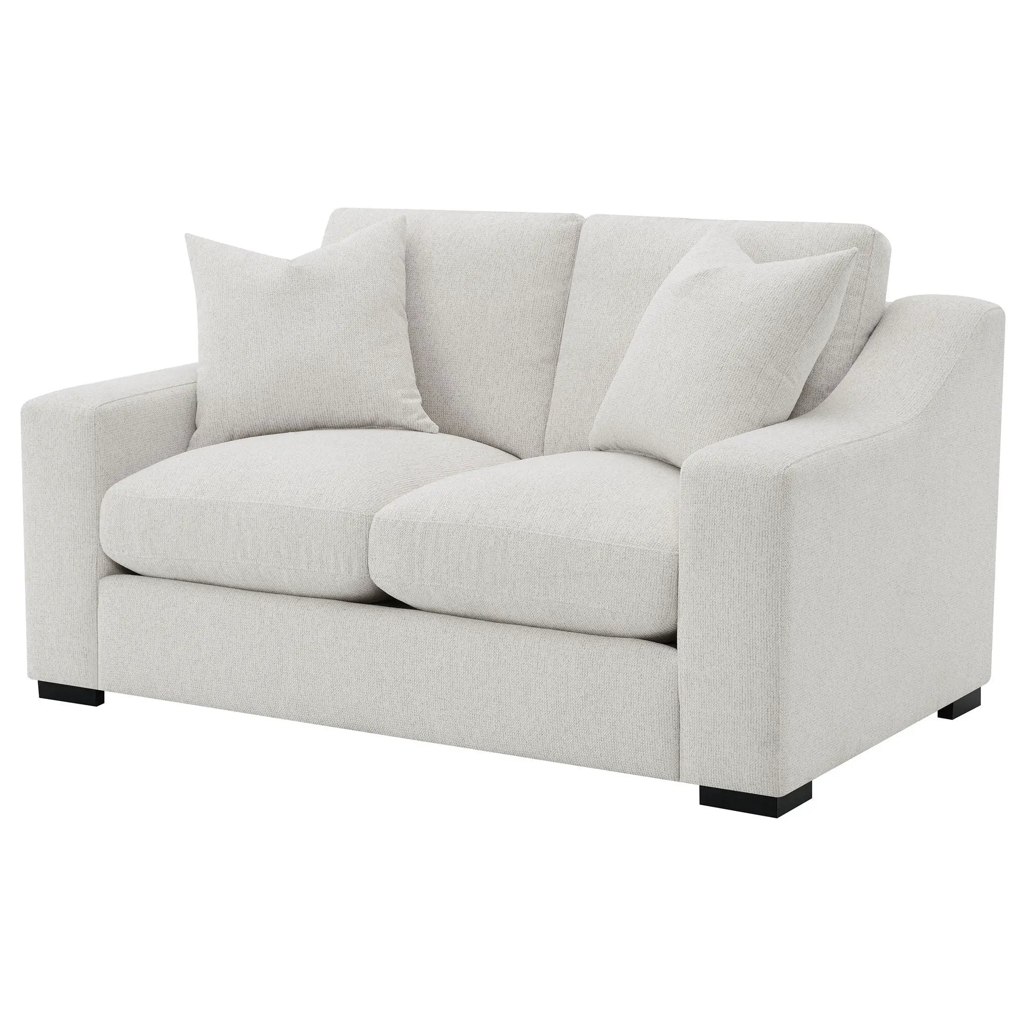 Ashlyn Fabric Upholstered Track Arm Loveseat Sand by Unique Piece Furniture