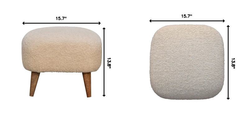 Square Footstool - Cream by HouseOfZazla