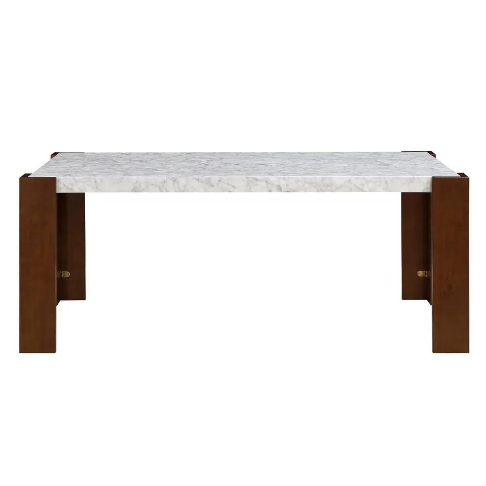 Hettie - Dining Table With Engineeed Stone Top - Engineered Stone Top & Brown by Unique Piece Furniture