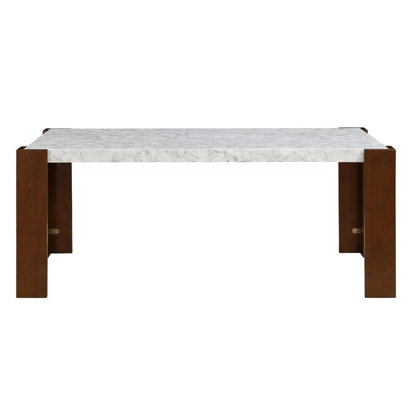 Hettie - Dining Table With Engineeed Stone Top - Engineered Stone Top & Brown by Unique Piece Furniture