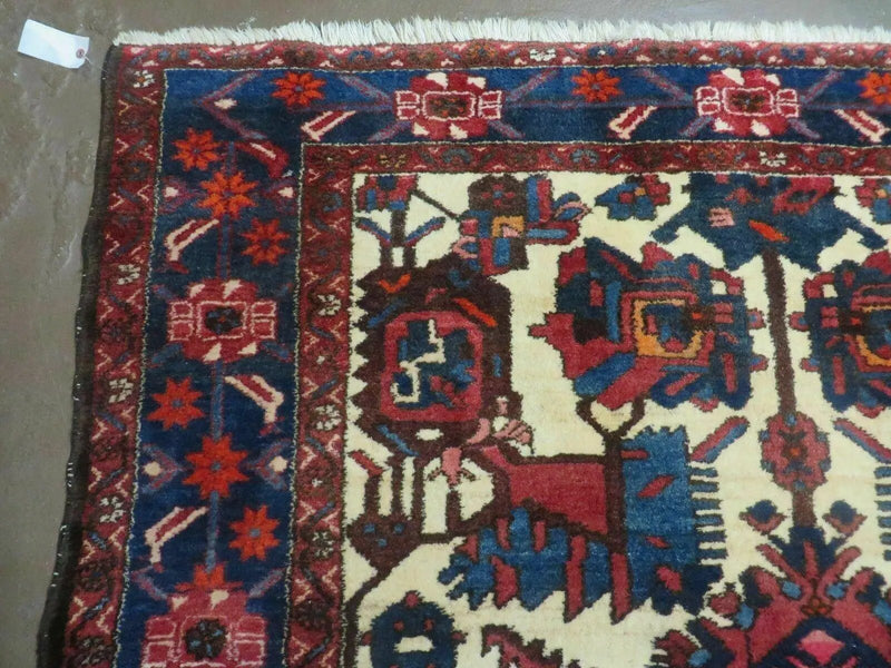 5.5' X 10.5' Antique Handmade Indian Floral Oriental Wool Rug Tribal Veg Dye Nice by Jewel Rugs