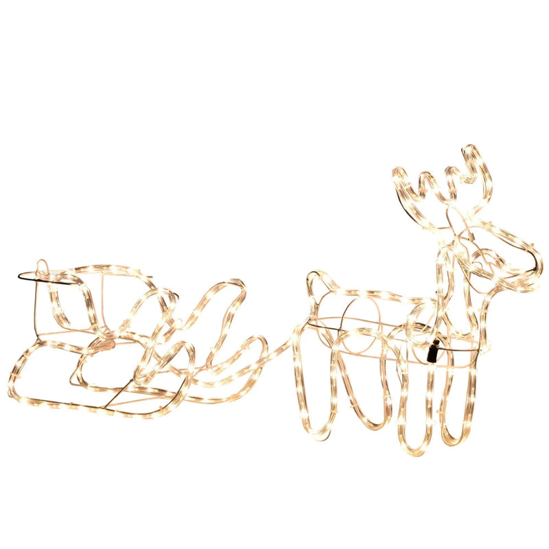 Outsunny 35' LED Reindeer Sleigh Outdoor Christmas Decoration by HouseOfZazla