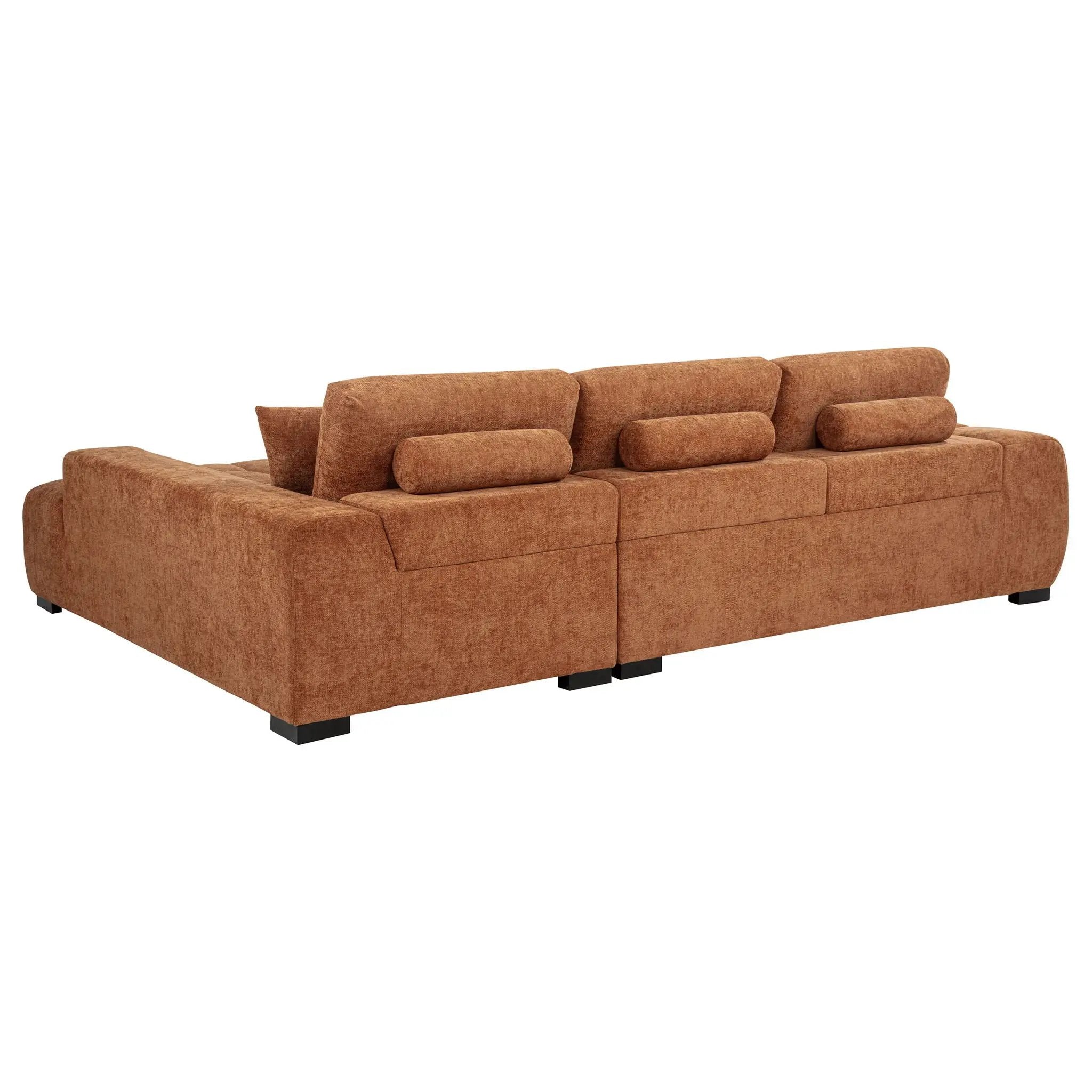 Octavia Upholstered Sectional Chaise Sofa Orange by Unique Piece Furniture