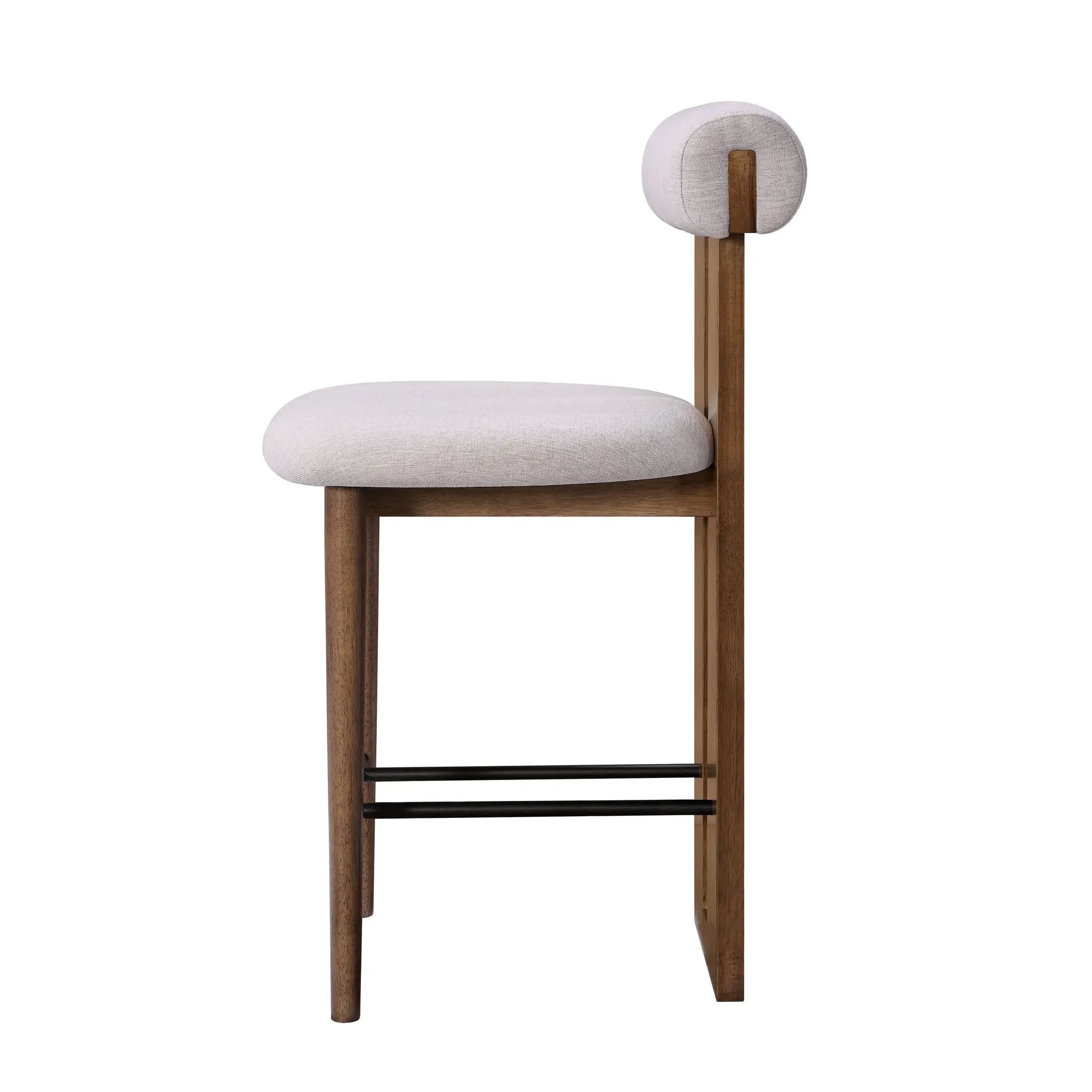 Renee Indoor Modern Split-Back Rubber Wood Counter Stool by HouseOfZazla