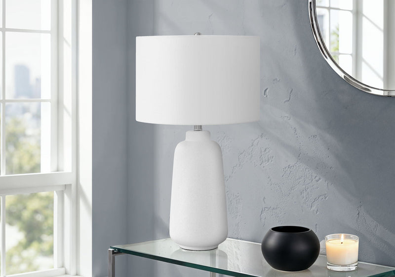 Modern Ceramic Table Lamp with Ivory Shade - Cream, photo 2 of 4