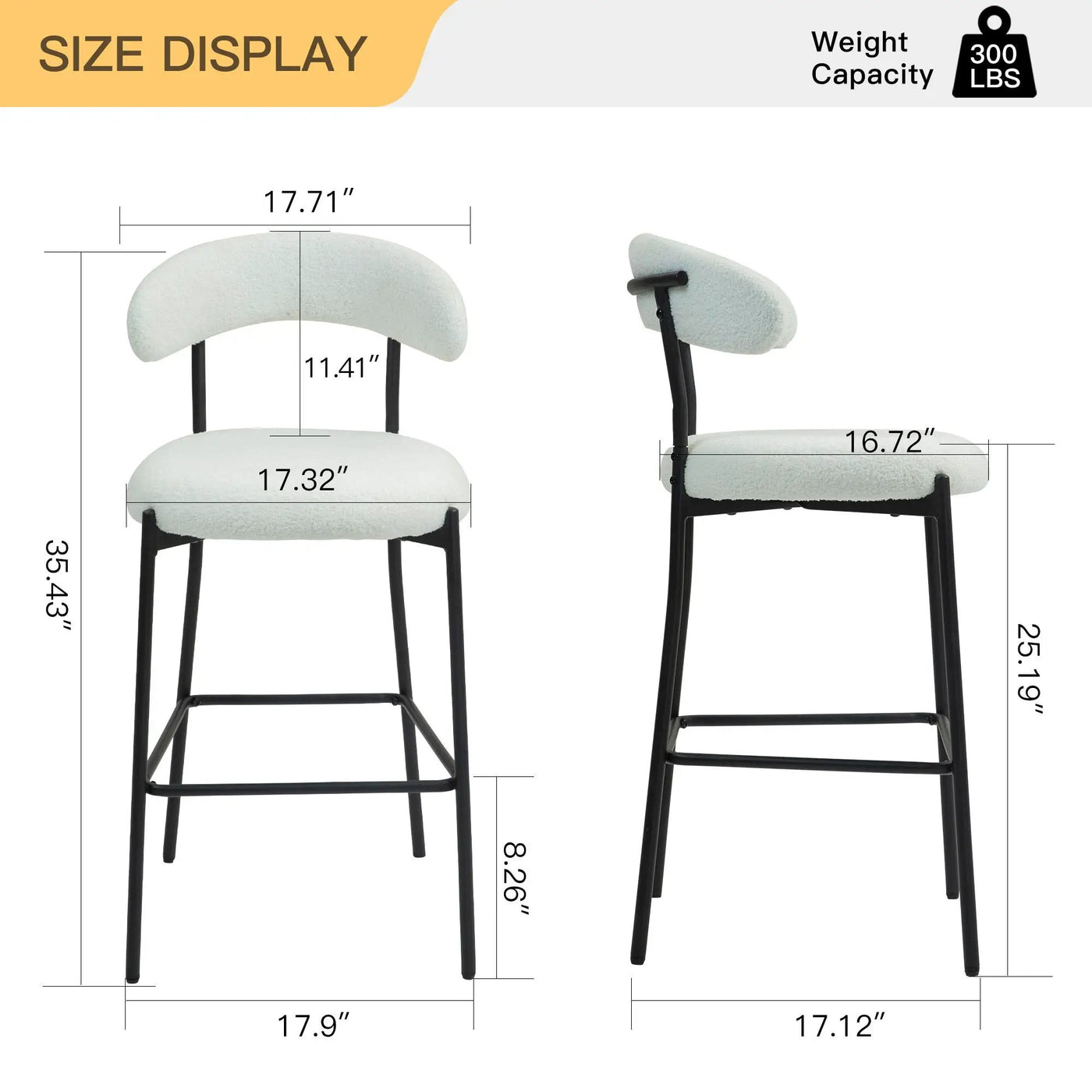 Counter Height Bar Stools With Powder Coating Base And Footrest by Unique Piece Furniture