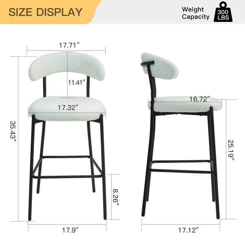 Counter Height Bar Stools With Powder Coating Base And Footrest by Unique Piece Furniture