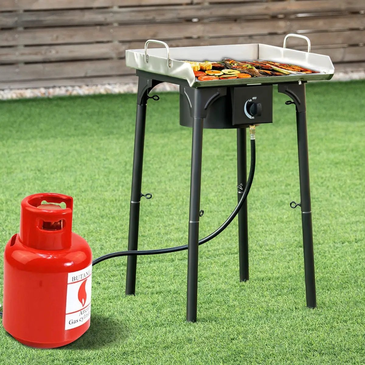 100000 BTU Portable Propane Outdoor Camp Stove with Adjustable Legs by DirectDeals