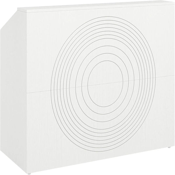 Modern Reception Desk, Front Desk Table With Cable Grommet & Privacy Panels