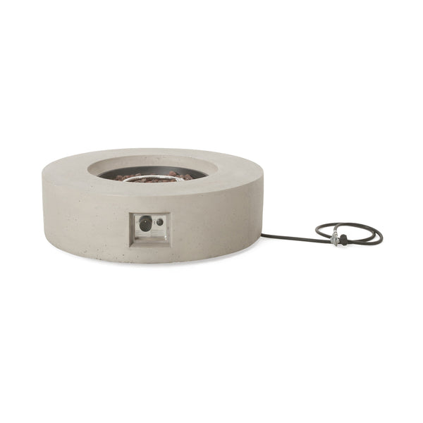 Outdoor Concrete Propane Fire Pit with 50,000 BTU - White, photo 2 of 10
