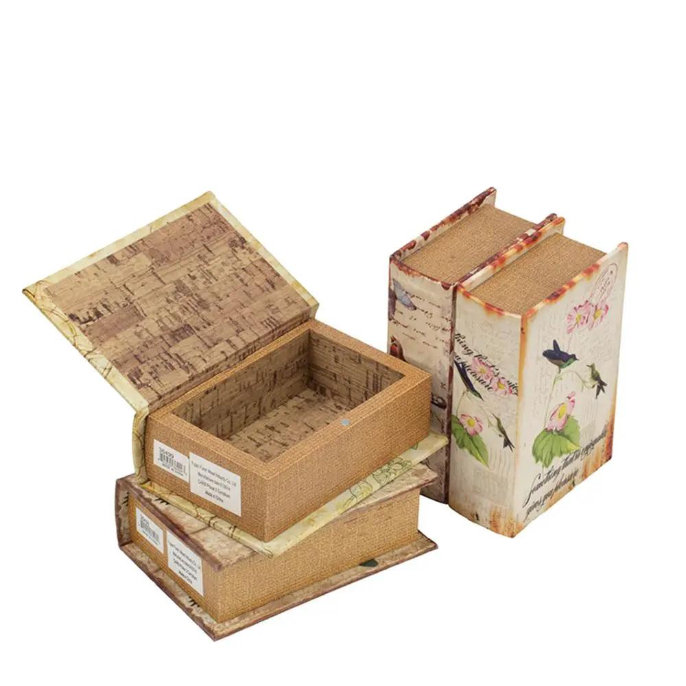 Book Boxes With Birds, Flowers, And Handwriting Design (Set of 4) - Multi by HouseOfZazla