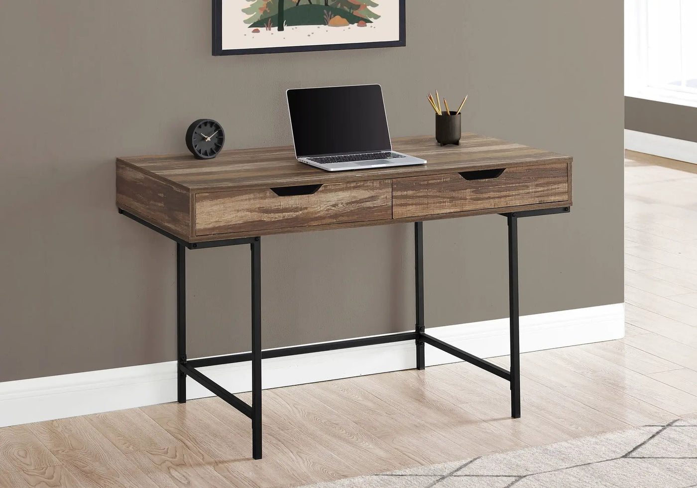 Computer Desk For Home Office, Laptop, Storage Drawers, Contemporary & Modern by HouseOfZazla