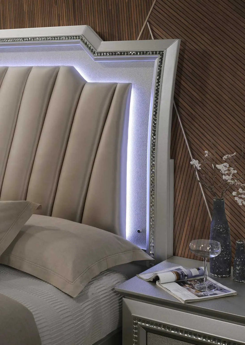 Kaitlyn - Bed With LED & Storage by Unique Piece Furniture