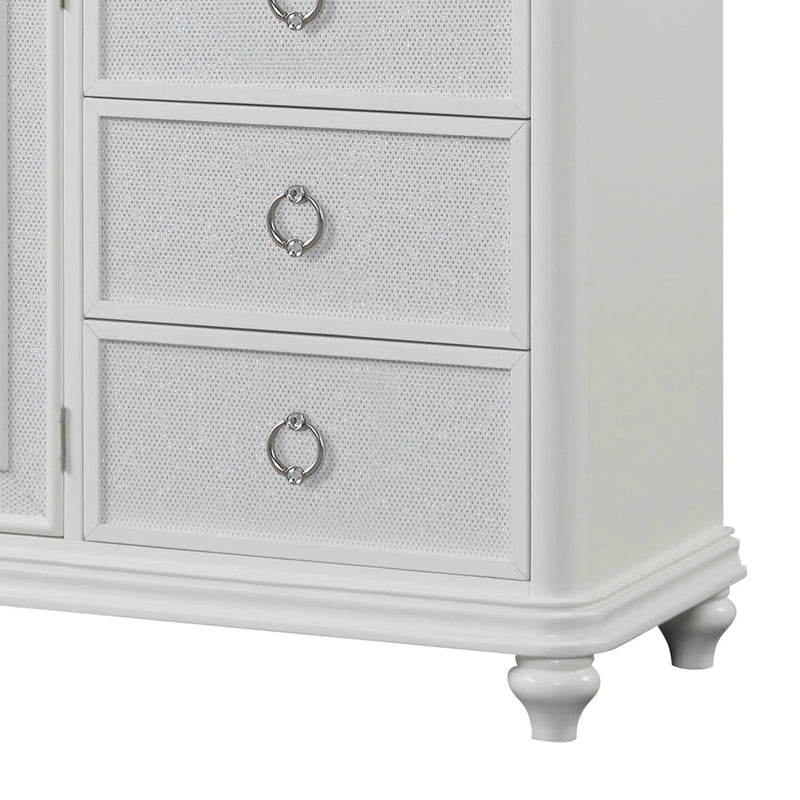 Abigale - 6 Drawer Dresser With LED (Includes Dresser Only, Mirror Not Included) - White by HouseOfZazla
