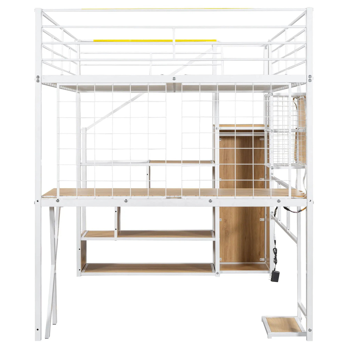Loft Bed With Built In Work Station, Wardrobe, Storage Staircase And LED by HouseOfZazla