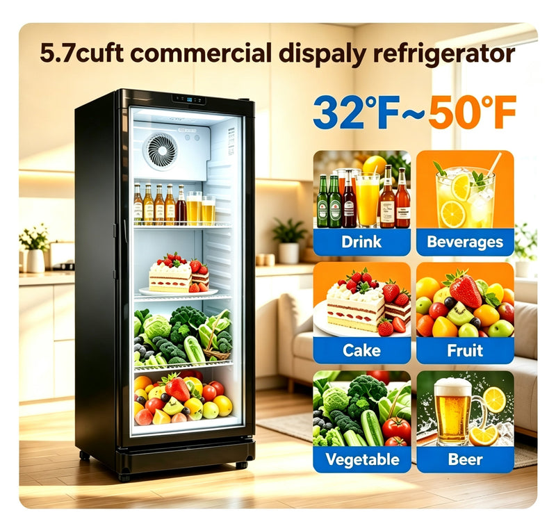 5.7 Cu.Ft Commercial Beverage Cooler with Double Glass Doors, photo 6 of 10
