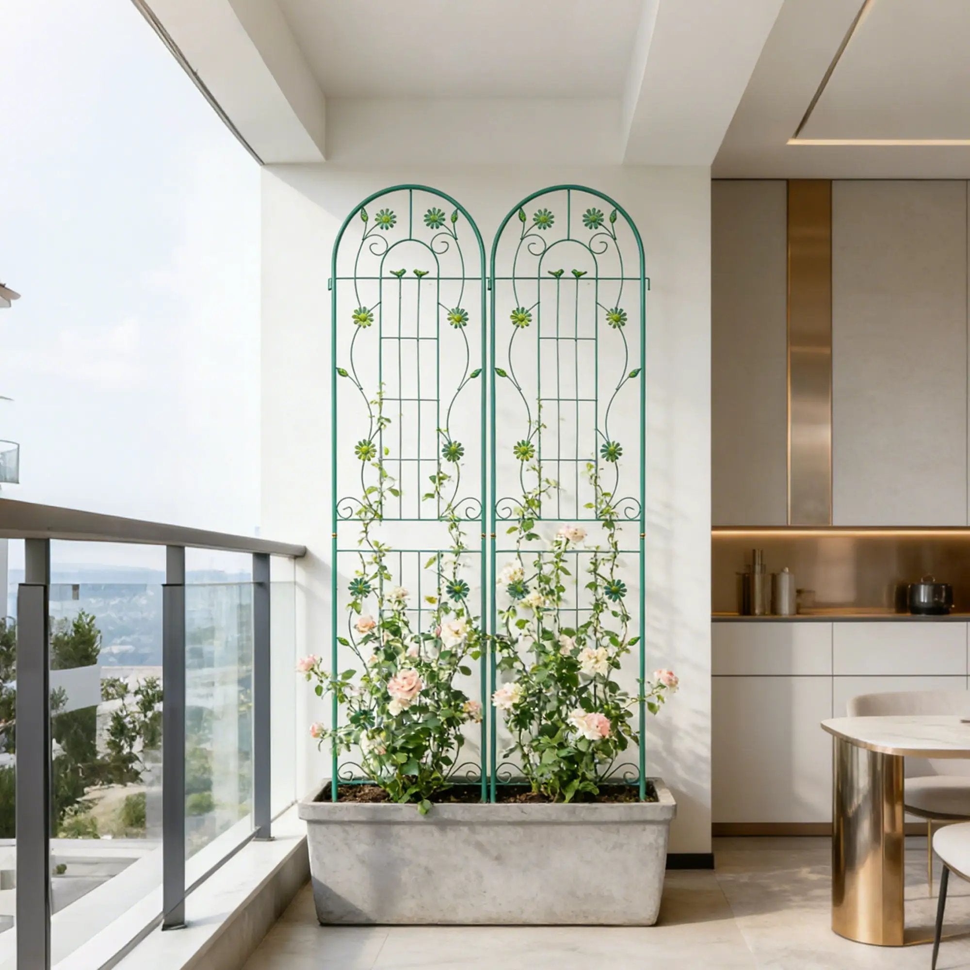 Metal Garden Trellis Rustproof Trellis For Climbing Plant Outdoor Flower Support by Unique Piece Furniture