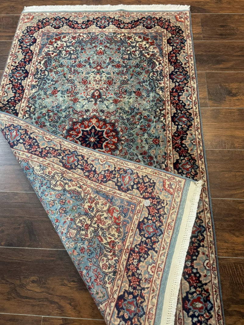 Indo Persian Kerman Rug 3x5, Light Blue, Floral Medallion by Jewel Rugs